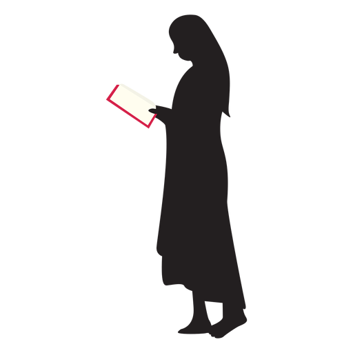 Download Standing woman reading silhouette - Transparent PNG & SVG ...