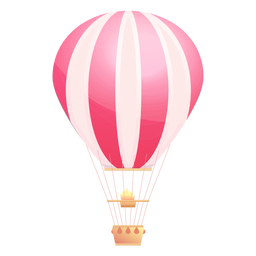 Striped hot air balloon PNG Design