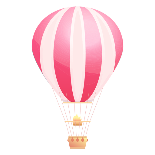 Striped hot air balloon PNG Design