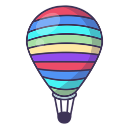 Striped hot air balloon icon PNG Design