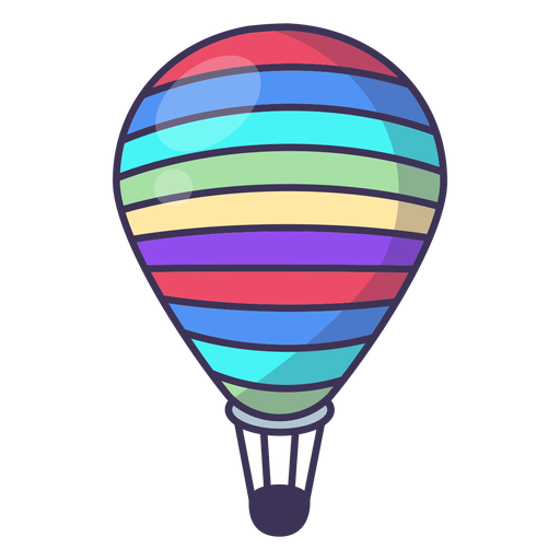 Icono de globo de aire caliente a rayas Diseño PNG
