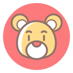 Icono de círculo de cabeza de oso de peluche Diseño PNG