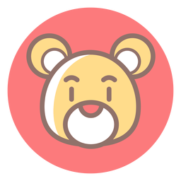 Teddy bear head circle icon PNG Design