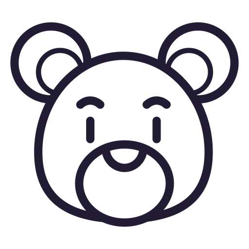 Icono de trazo de cabeza de oso de peluche Diseño PNG