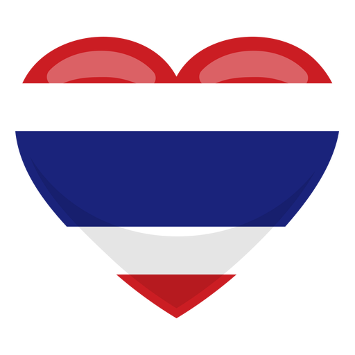 Bandera del corazón de Tailandia Diseño PNG