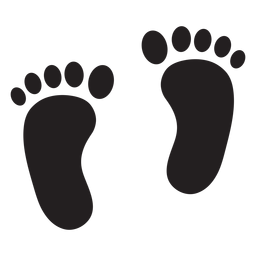 Zwei Fuß Fußabdruck Silhouette PNG-Design