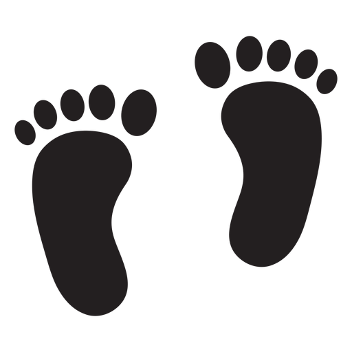 Two feet footprint silhouette PNG Design