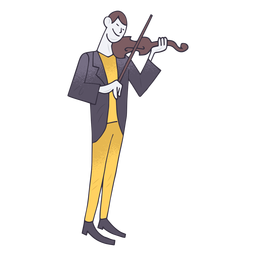 Geigenspieler-Cartoon PNG-Design