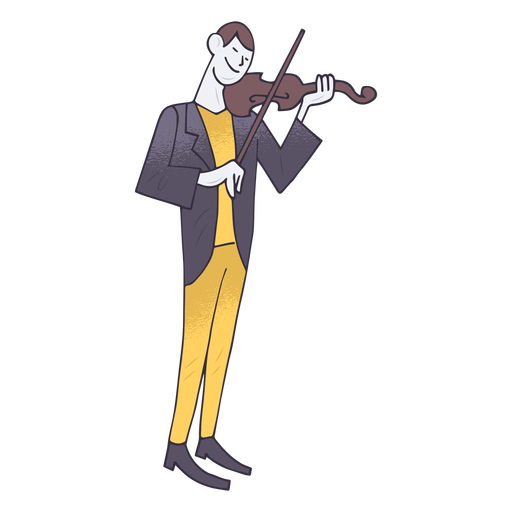 Geigenspieler-Cartoon PNG-Design