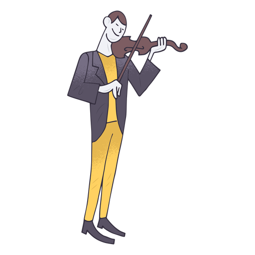 Violin player cartoon - Transparent PNG & SVG vector file