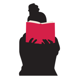 Frauenlesebuch-Schattenbild-Leutelesen PNG-Design