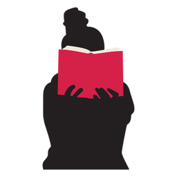 Woman reading book silhouette people reading PNG Design Transparent PNG