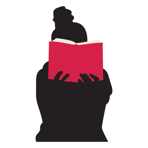 Woman reading book silhouette people reading PNG Design
