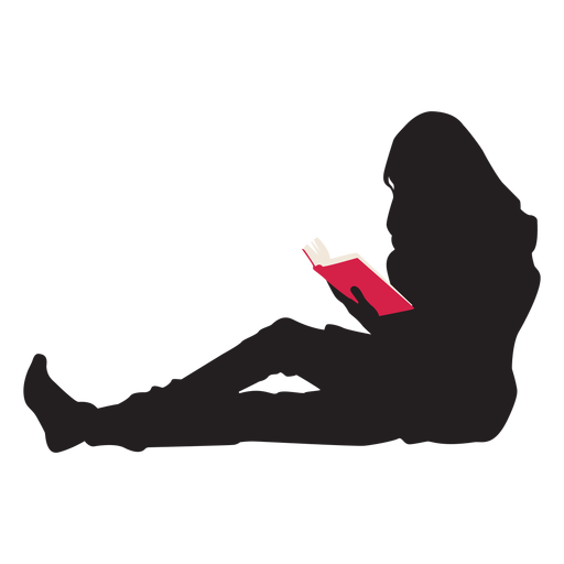 Mulher leitura silueta Desenho PNG