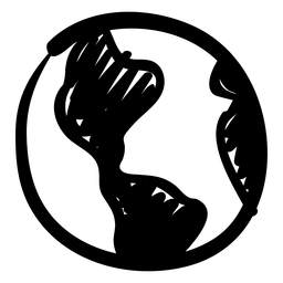 World globe doodle PNG Design