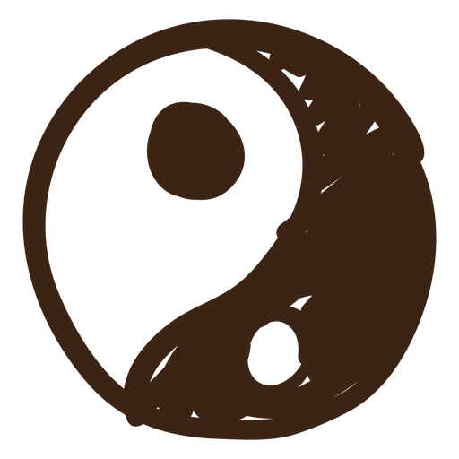 Yin yang colored doodle PNG Design