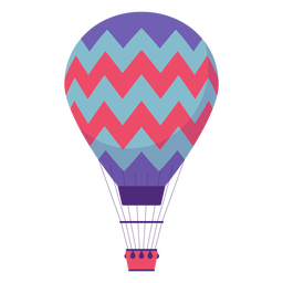 Zigzag hot air balloon PNG Design
