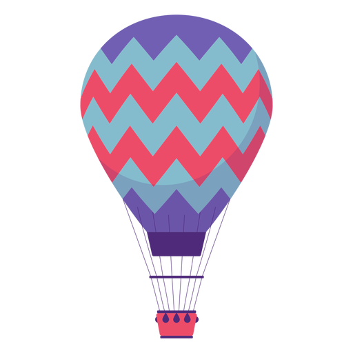 Zigzag hot air balloon PNG Design