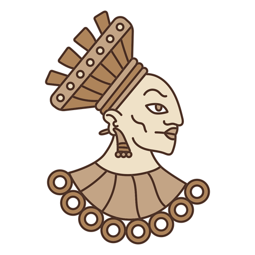 Aztec head illustration