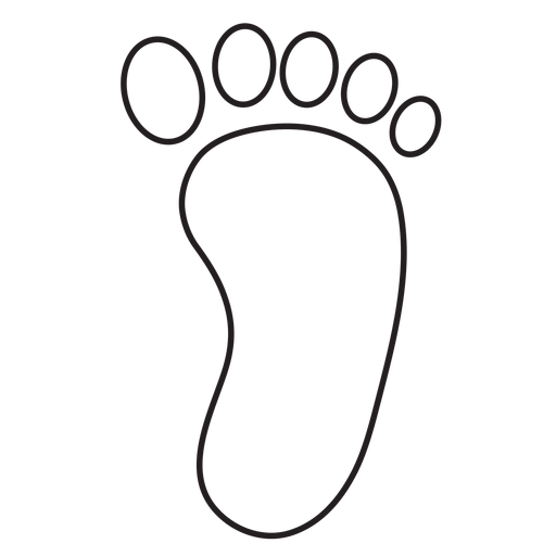 Umriss des rechten Fußabdrucks PNG-Design