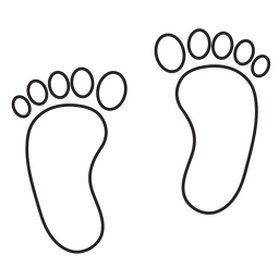 Esquema de huella de dos pies Diseño PNG