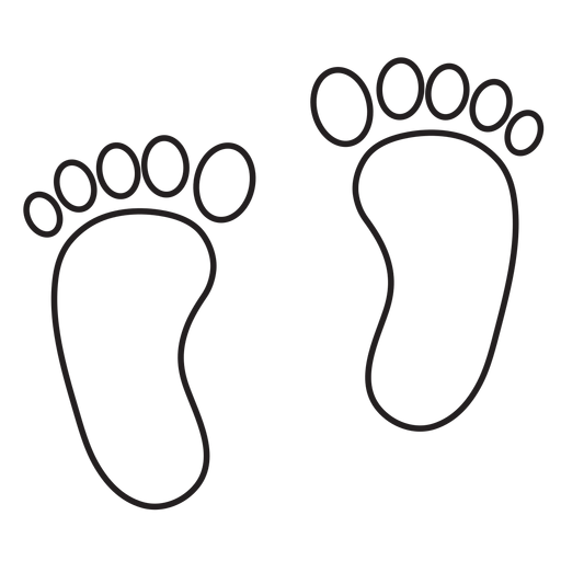 Zwei Fuß Fußabdruck Umriss PNG-Design