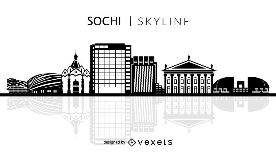 Skyline de silhueta de Sochi Skyline de silhueta de Sochi