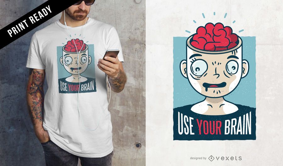 Use seu design de t-shirt do cérebro Use seu design de t-shirt do cérebro