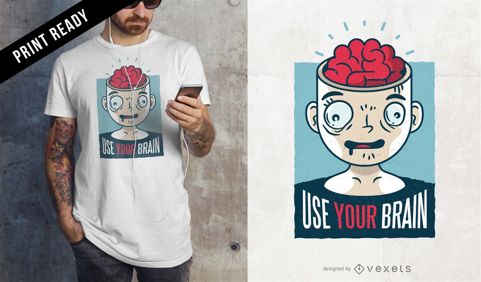 Use seu design de camiseta cerebral