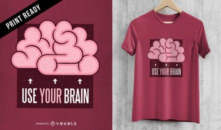Diseño de camiseta de cerebro