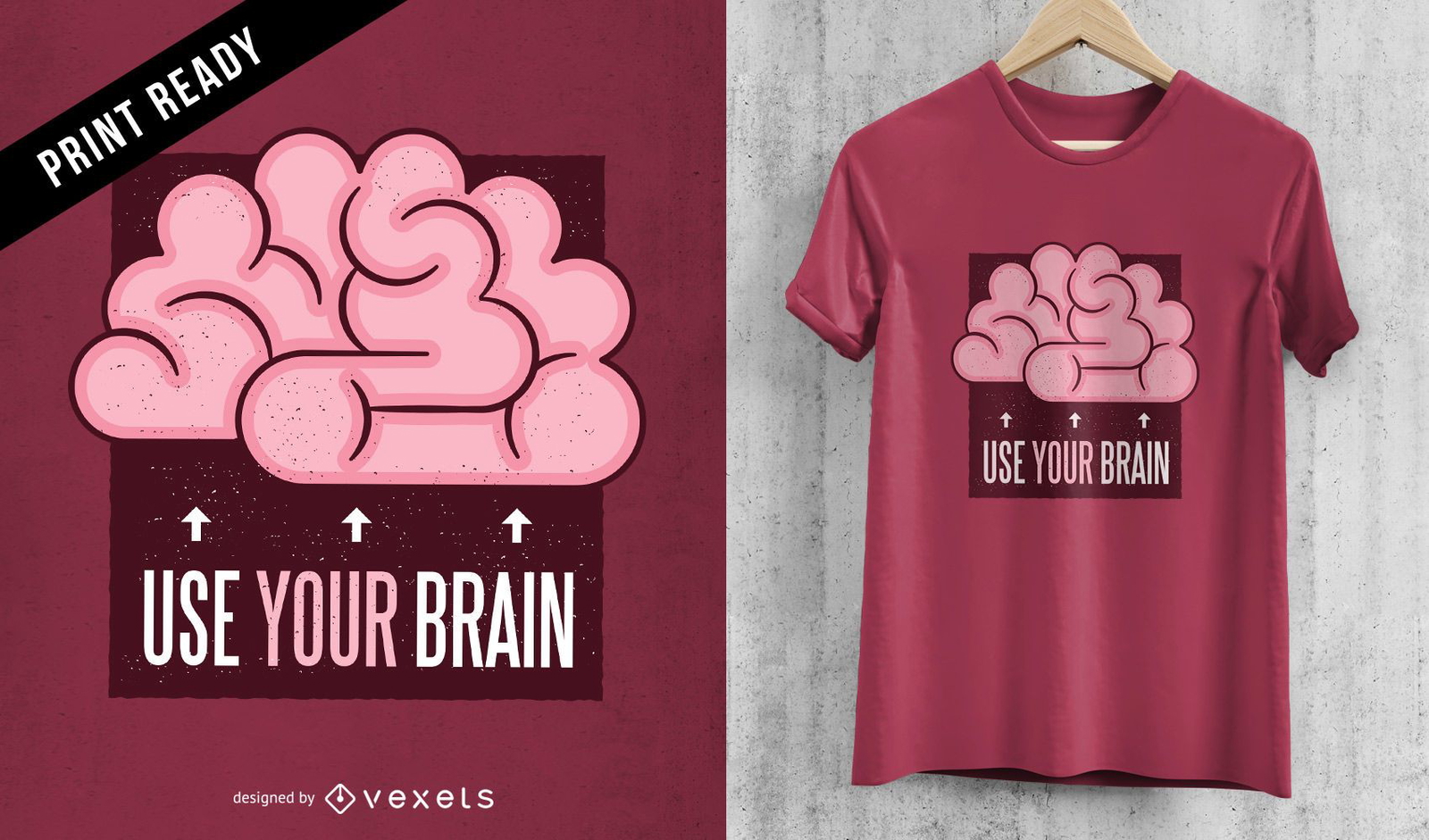 Design de camiseta cerebral