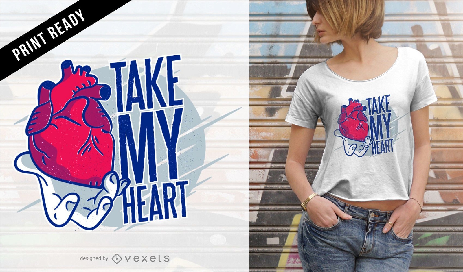 Nehmen Sie mein Herz T-Shirt Design