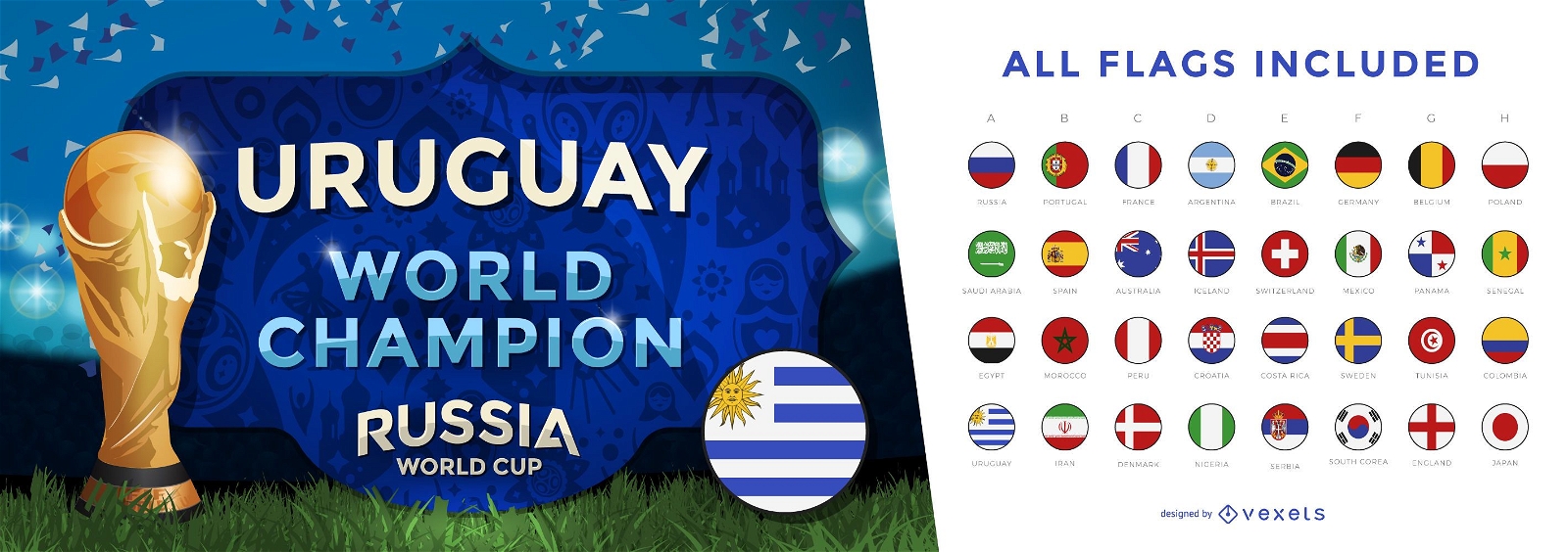 Banner de campeón de la copa del mundo