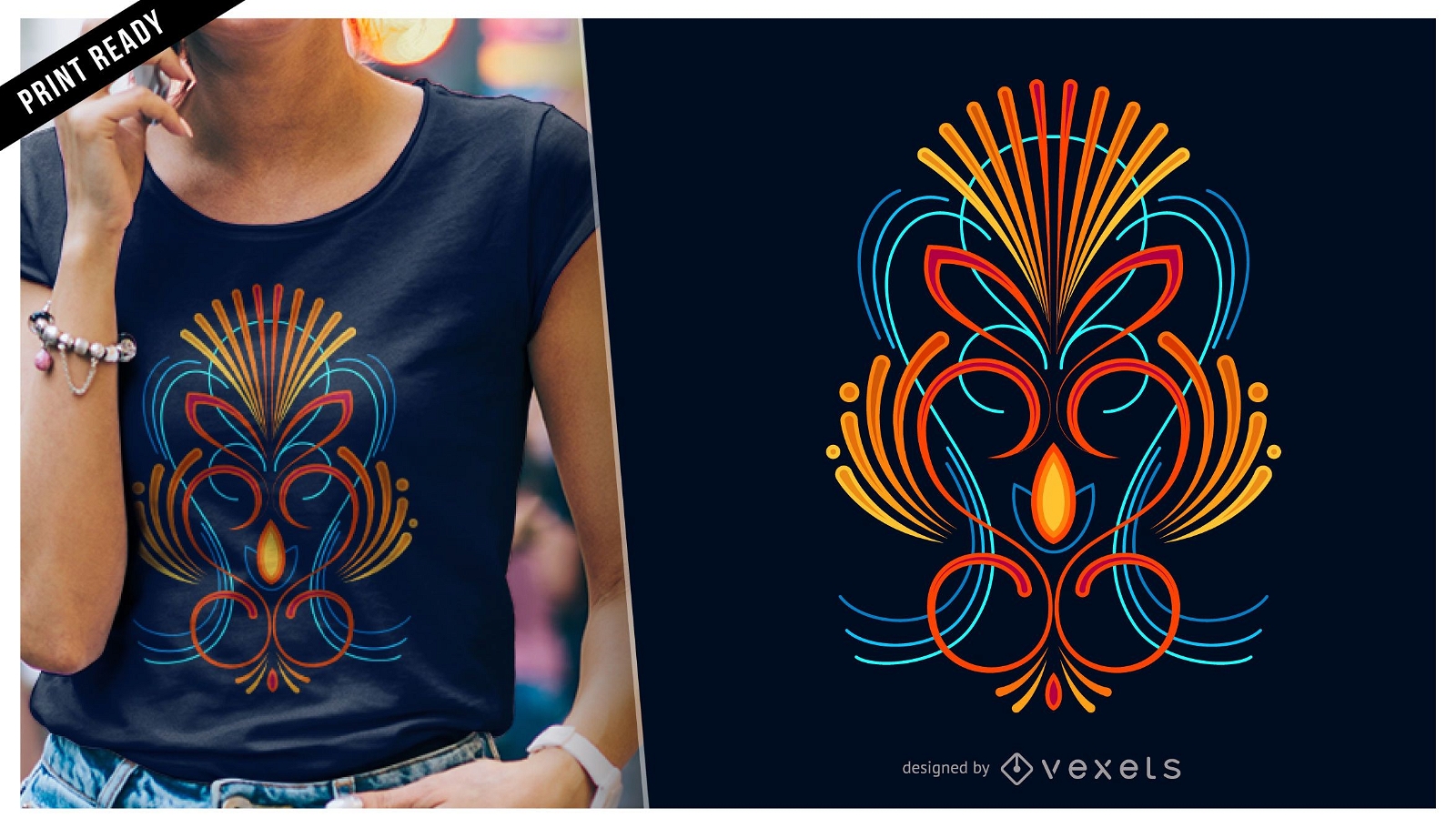 Design de t-shirt com riscas coloridas