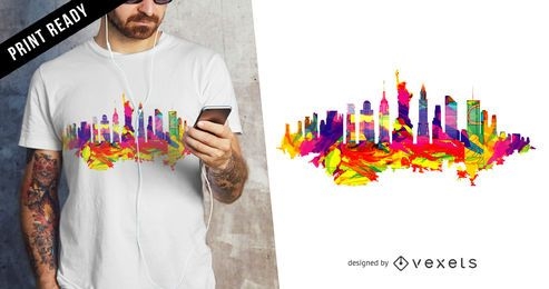 New York skyline t-shirt design