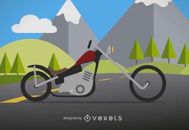 Ilustración de motocicleta rockera