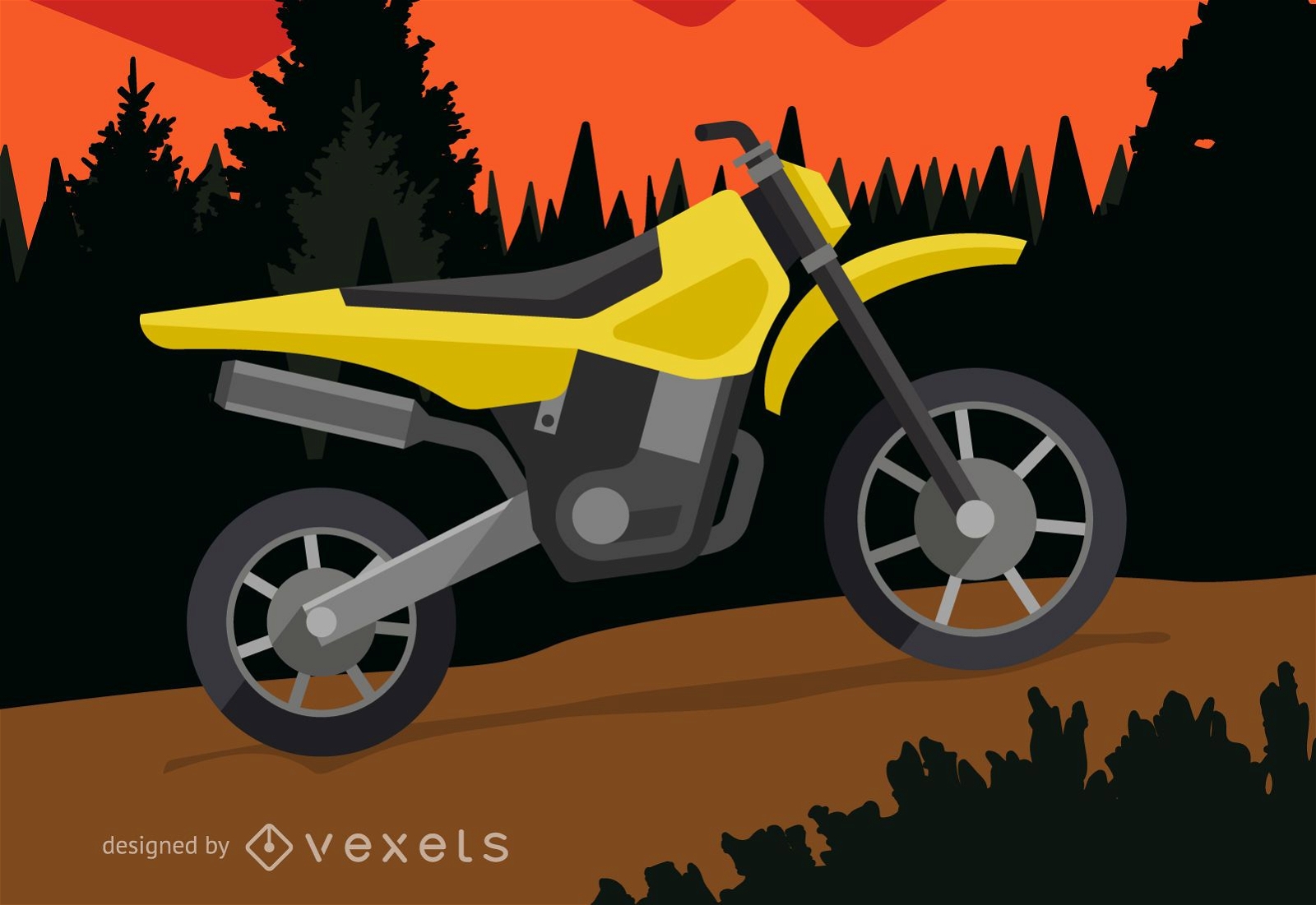 Ilustración de motocicleta todoterreno