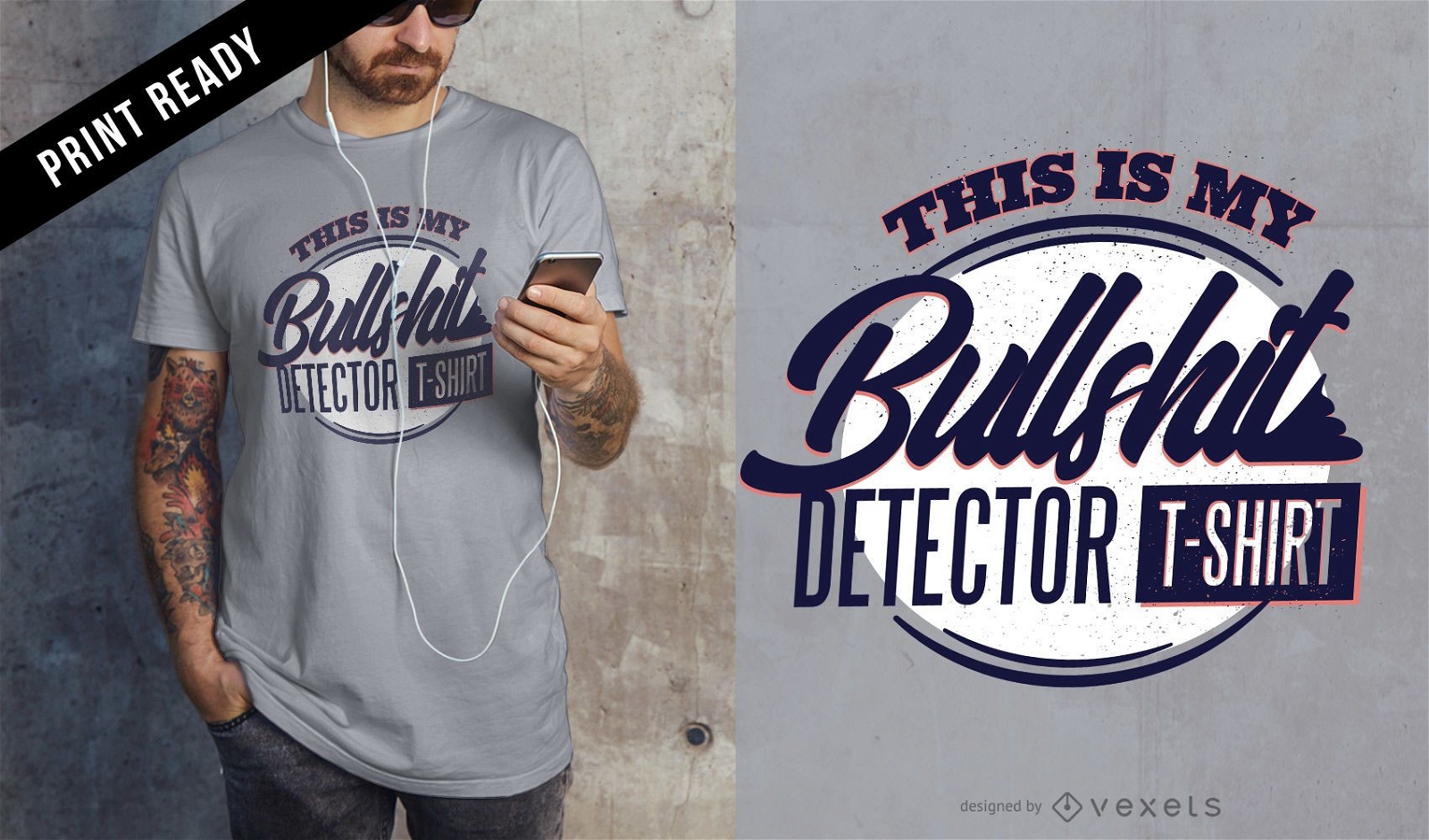 Design de camiseta com detector de merda