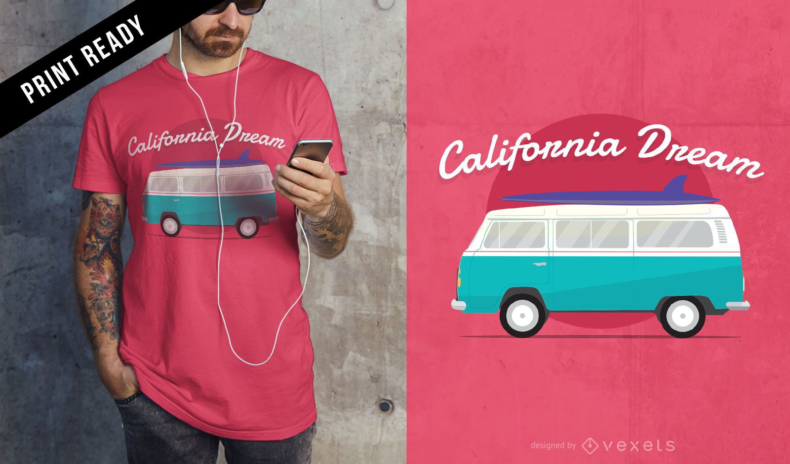 Diseño de camiseta de ensueño de California