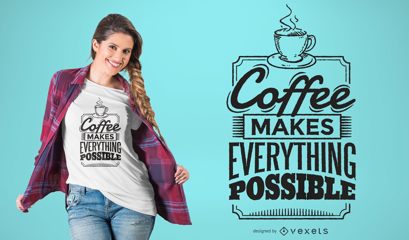 Download Coffee Quote T-shirt Design - Vector Download