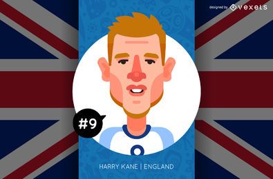 Desenhos animados Harry Kane England Football Russia 2018