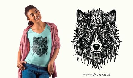 Wolf head t-shirt design