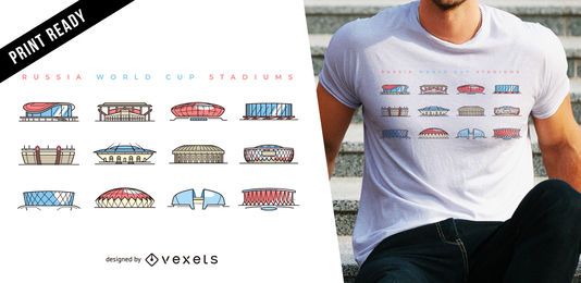 T-Shirt-Design der Weltcupstadien