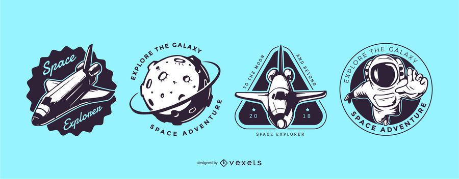 Conjunto de logos de exploración espacial Conjunto de logos de exploración espacial