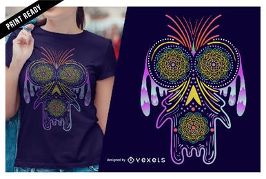Diseño de camiseta de criatura psicodélica