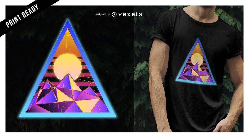 Design de camiseta triangular psicod?lico
