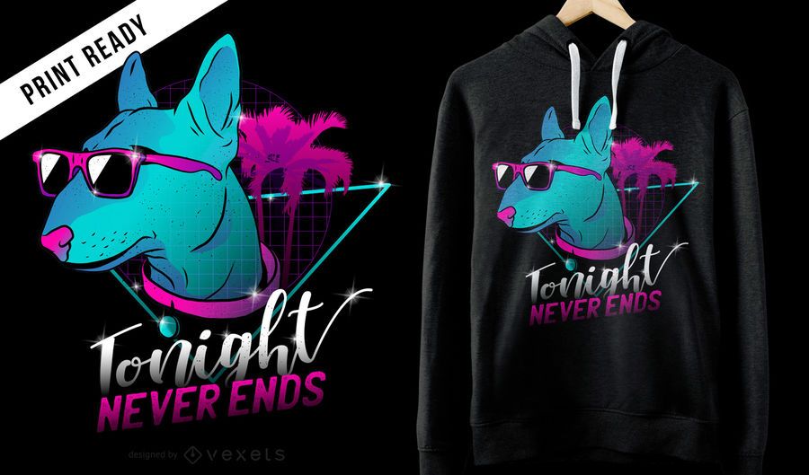 Design de camiseta de cachorro neon Design de camiseta de cachorro neon