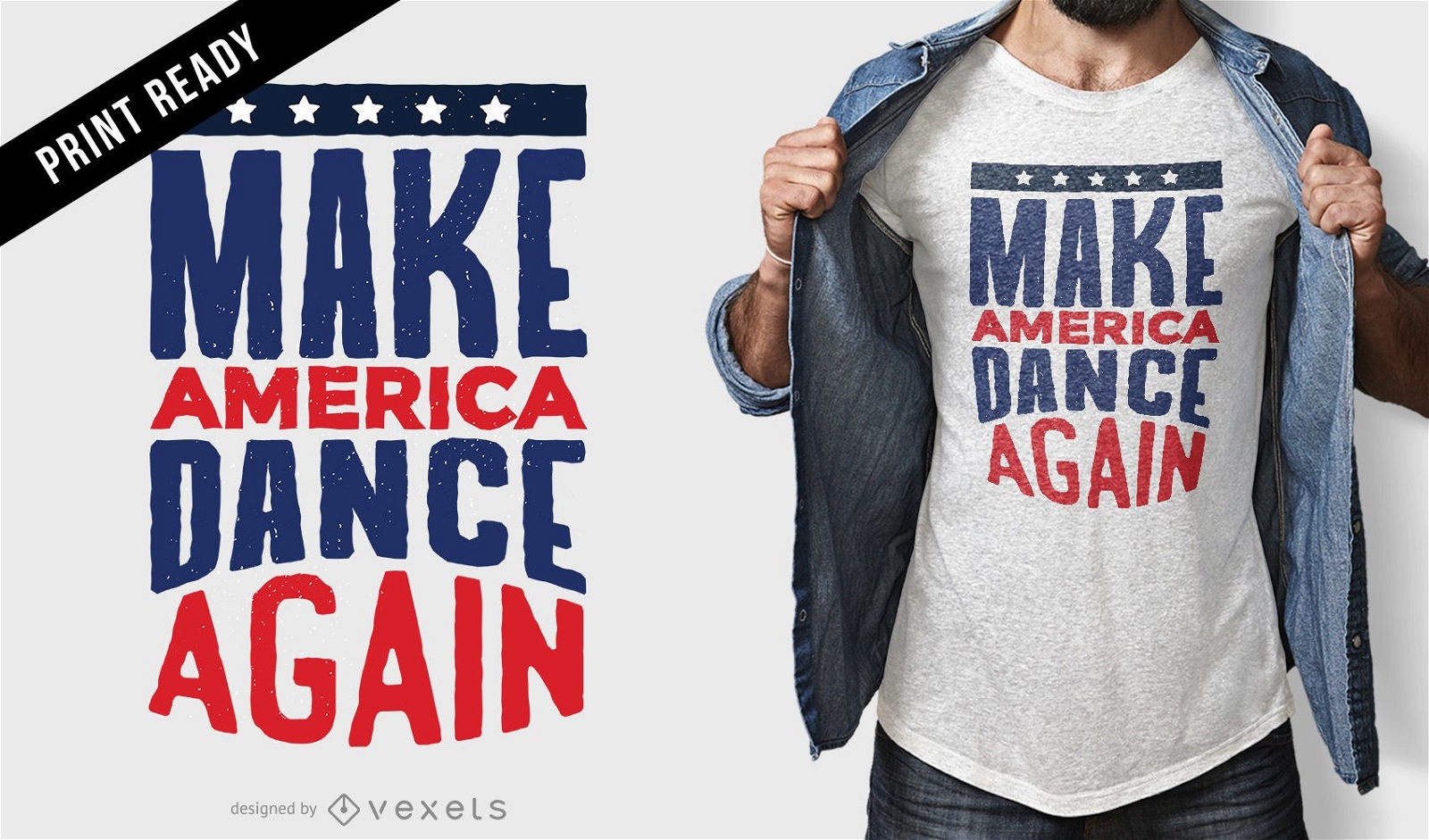 Lassen Sie Amerika T-Shirt Design tanzen
