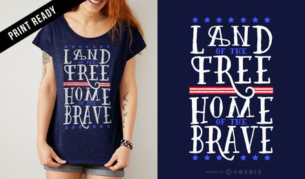 EUA livre e bravo design de t-shirt EUA livre e bravo design de t-shirt
