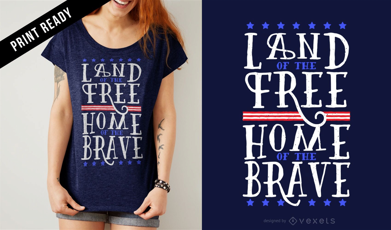 USA freies und mutiges T-Shirt Design